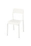 Set of 4 dining chairs with plastic seats and metal legs, stackable, white color. Chairs without table. - 4