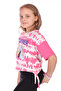 Girl's Printed Crew Neck Short Sleeve T-Shirt - 2