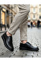 BA0003 Laced Classic Black High Black Sole Casual Men's Shoes