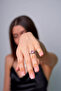 Stainless Steel Silver Color Pink Stone My Love Heart Ring - 5