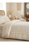Raw Linen Cream Pompom Double Duvet Cover Set - 3