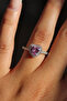 Stainless Steel Silver Color Pink Stone My Love Heart Ring - 4