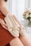 Women's Closed Front Straw Ballerinas Lace Knitted Dowry Daily Ballerinas