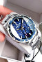 Multifunction Original Men's Wristwatch Waterproof Silver Color Steel Band Dke2102C4