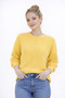 Yellow Crew Neck Oversize Women's Knitwear Sweater - 8