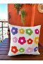 Panch Punch Colorful Daisy Pattern Cushion Cover Handmade Handcrafted 43X43 cm - 2