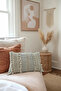 Ham Linen Three Lace Pieces with Pompoms Cushion 2 Pieces Cushion Cover (35 X 55) - 2