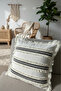 Special Design Black Tasseled Linen Cream Throw Pillow 2 Pieces Throw Pillow Covers (43 X 43) - 2