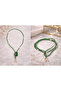 Women's Light Green Agate Stone and Rutile Quartz Stone Multi-Purpose Long Natural Stone Handmade Necklace