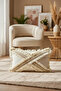 Cross Multiple Tasseled Linen Cream Cushion 2 Pieces Cushion Cover (35 X 55) - 3