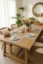 Set of 6 Beige Linen Tassels (WITH WOODEN BUCKLE) Napkin Set - 5