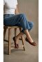 Women's Tan-Brown Bowknot Sequined Ballerinas 1cm Byndpul01 - 6