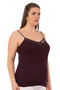 Özkan 2040 5 Pack Women's Viscose Satin Collar Flexible Comfortable Soft Thin Strap Tank Top - 8
