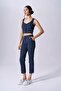 Women's High Waist Slim Comfortable Navy Blue Trousers - 3