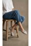 Women's Silver Stone Detailed Bowknot Ballerinas 1cm Byndskl02 - 4