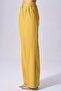 Women's Straight Model High Waisted Casual Yellow Trousers Naar91202-Dark Yellow - 3