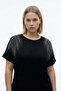Stone Detail Design Bamboo Fabric Bat Sleeve Blouse M-6Xl - 2