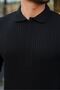 Men's Corded Fabric Fabric Polo Neck Half Zipper Sweater - 2