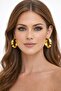 Loop Yellow Stainless Steel Thick Hoop Women's Earrings - Yellow Yellow - 4