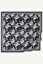 Black Peony Pattern Crystal Scarf - 2