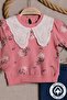 2-Piece Set with Lace Collar Detailed Blouse and Jeans 9-12-18-24 Months 100% Cotton - 8