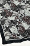 Black Night Flower Patterned Muslin Scarf - 3