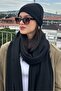 Women's Winter Black Scarf Beanie Set |   Stylish Knitting Set - 6
