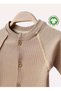 Teddy Bear Embroidered Footed Baby Mink Jumpsuit 100% Organic Cotton - 2