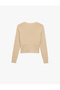 Long-Sleeved Buttoned V-Neck Knitwear Cardigan with Waist Tie Detail - 4