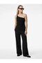 Asymmetrical One Shoulder Metal Accessory Sleeveless Blouse