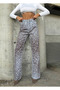 Patterned High Waist Denim - 2