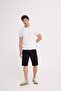 Crew Neck Plain Dark White Unisex T-Shirt Stars - 3