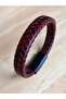 Burgundy Brown Braid Genuine Leather Bracelet - 2