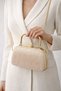 Women's Scholarship Hand and Cross Chain Long Strap Rose Evening Dress Bag - 2