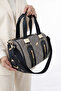 Women's Gray Quilted Oversized Hand and Shoulder Bag - 6