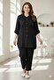 Plus Size Women's Linen Tunic Shirt and Pants Set