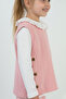 Pink Knitted Patterned Sweater Three-Piece Girls' Set - 3