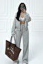 Women's Winter 3 Thread Ç piped Palazzo Bomber Cardigan Tracksuit Set