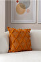 43X43 Mustard Single Decorative Linen Polka Dot Cushion Cover