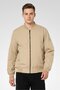 Men Plain Bomber Jacket, Khaki - 2