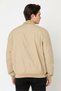 Men Plain Bomber Jacket, Khaki - 4