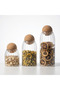 3-Piece Glass Jar Set with Cork Lids and Spice Rack, Large Jar - 2