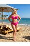 Women's Fuchsia Stone Embroidered Lined Bikini Suit Hzl25S-Lc3361 - 2