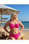 Women's Fuchsia Stone Embroidered Lined Bikini Suit Hzl25S-Lc3361