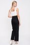 Black Lycra Super High Waist Loose Jean Trousers Wide Leg - 5