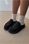 Women's slippers black suede - 6