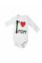 Cotton Crew Neck Baby Bodysuit with Snap Fasteners on the Shoulder and Bottom - 3