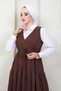Ruffled Scuba Hijab Gilet Brown - 2