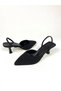 Black Satin 5 Cm Heeled Shoes 0430 - 3