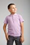 Boy's Combed Cotton Polo Neck Lilac T-shirt - 2